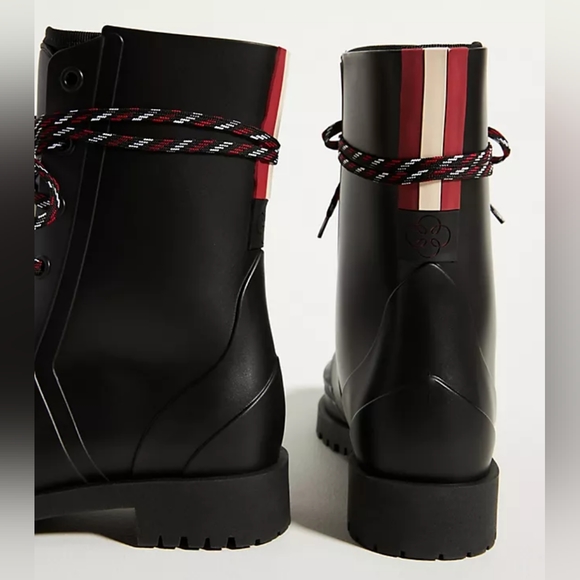 Bernardo Andra Lace Up Combat Moto Rain Boots - Picture 4 of 13